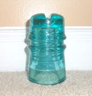 Nice Lighter Aqua Cd 141 No Embossing Cross Top Style Glass Insulator  w 