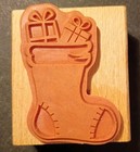 Christmas Stocking With Presents Mounted Rubber Stamp Holiday 2  Wood