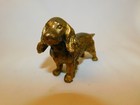 Vintage Cocker Spaniel Dog Cast Bronze Figurine Desk Art Paperweight