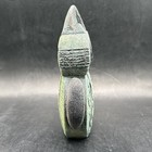 Faux Weathered Wood Carved Owl Resin Figurine Home Decor Green Grey 8    H