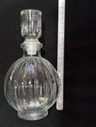Vtg  French  Glass Round  Perfume Cologne Bottle Decanter   Stopper Apothecary