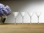Mikasa Cheers 10-oz Martini Glasses  Set Of 4  Etched Designs  Clear Glass