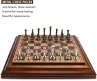 14 Inches Wooden Chess Set With Metal Chess Pieces   2 5   King storage For Ches