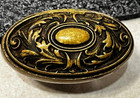 Vintage Ornate Oval Brass Door Knob Set