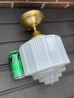 Restored Antique Vtg Art Deco Ceiling Light Skyscraper Semi-flush Schoolhouse