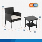 Set Of 3 Patio Furniture Outdoor Bistro Set Rattan Chair Wicker Conversation Set