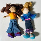 Lot Of Two Groovy Girls Manhattan Toy Plush Dolls Furniture Bed Chair Ottoman