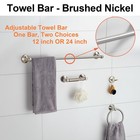 Brushed Nickel Bathroom Hardware Set - Adjustable Towel Bar  4-piece Wall Mount