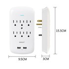 6 Outlet Surge Protector900 Joules Wall Adapter Tap With 2 Usb Charger Dual 3 1a