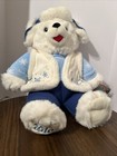 2010 Dan Dee Snowflake Teddy Bear- 20  White Boy Plush With Blue Clothes Nwt