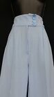 Vintage 1970s Blue White Wide Leg Pants  Palazzo Bellbottoms High Waist S 26 30