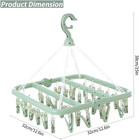 Laundry Drying Rack With 32 Clips  Foldable  Light Green