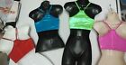 Metallic Foil Spandex Racerback Camisole Bra Top Cheer Dance Acro Gym Unlined