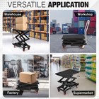 Hydraulic Lift Table Cart 330lbs Capacity 50  Lifting Height Double Scissor Lift