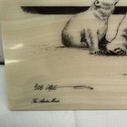 Alaska Mint Polar Pair Kiana Etched Marble Signed Bob Dale 1986 Polar Bear Art