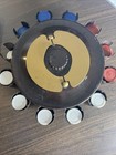 Vintage Turnit  Poker Caddy Chip Rack Holder Brown Marbled Expandable Carousel