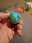 Swirl Pattern Glass Toy Marble Tealb Blue Brown Yellow Huge 1 5  Handmade Marble