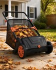 Manual Push Lawn Sweeper 4 Rotating Brush Heads Tool Free Height For Lawn Garden