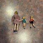 Vintage Miniature Dollhouse Mother Son And Daughter Bendable Moveable