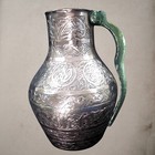 Ant5 Antique Ottoman Hand-engraved Copper brass Ewer  Decorative Turkish Vessel