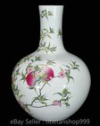 21 2  Old Chinese Yongzheng Fencai Porcelain Dynasty 8 Peaches Bottle Vase