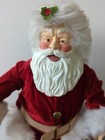 Vintage 1989 Coca Cola Santa Claus Doll Plush 20  With Bunny And Stand