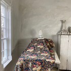 Blue Floral Antique French Fabric 1890 Heavy Weight Upholstery Twill Weave Mate