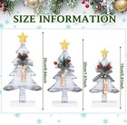 Barydat 3 Pcs Wooden Christmas Trees Tabletop Decoration 3 Sizes Rustic    