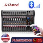12 Channel Audio Mixer Bluetooth Usb Dj Sound Mixing Console Amplifier Studio