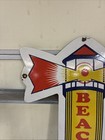 Vintage Large Beacon Ethyl Gasoline 30    Tall Porcelain Sign Gas Station Oil Can