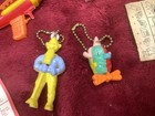 4 Vintage 1960s Plastic Keychain Puzzle Gumball Machine Clown Gun Car Nbc Mic