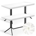 2pack Elastic Fitted Tablecloths For 6 Foot Rectangle Tables  Rectangular White