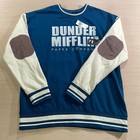 The Office Dunder Mifflin Logo Color Block Blue Crewneck Boxlunch Large New