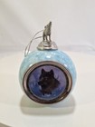 Vintage 1997 Bradford Exchange Black Knight Wolf Glass Blue Ornament