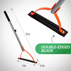 41 In  Steel Handle Weeder Manual Weed Grass Cutter Serrated Double-edged Blade