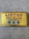 1920   s - 1930   s Gold Tone Lipton Orange Pekoe   Pekoe Tea Bag Empty Tin Box
