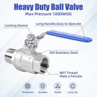 1   304 Stainless Steel Ball Valve Npt Male X Female 4 Pack