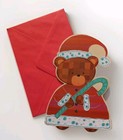 Unused Vintage Christmas Greeting Card   Env   Die Cut Bear By Design Portfolio