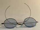 Antique Vintage Old Wire Rim Eye Glasses Spectacles Tinted Blue