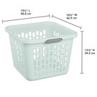  6 Pack  Square Plastic Laundry Basket 1 5 Bushel Mint Bulk Sterilite Hamper New