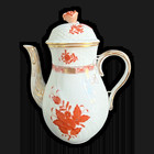 Herend Chinese Bouquet Rust Coffee Pot With Rose Lid 9 1 4  - Rare
