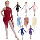 Kids Girls Contemporary Dance Bodysuit Stretchy Lyrical Dance Dress Jazz Latin