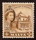 Travelstamps  1956 Malta Stamps Scott  250 Sg 270 Qeii Mosta Dome Mint Mogh
