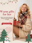 Womens Fall Winter Oversized Plaid Tassel Scarf - Warm Chunky Blanket Wrap Pink