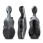 4 4 Black Stripe Cello Case Carbon Strong Light Durable Cello Box With Wheels