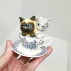 Hamilton Collection Purr-fectly Tea-lightful Cats Teacup Siamese Tabby Japan