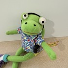 Russ Berrie   Co Vintage Green Crocodile W music Player Plush 8  New - Rare