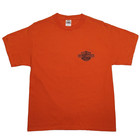 Vintage Harley Davidson Eagle Logo Shirt Sz M Usa Y2k Orange Motorcycle Cotton
