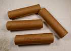  1  Lincoln Wheat Cent Sealed 50c Roll   California Federal Bank Stamped