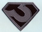 3  X 4  Zod  superman Man Of Steel Style   Black   Gray Chest Logo Iron-on Patch